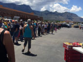 Nothing says long lines like a FREE LUNCH!